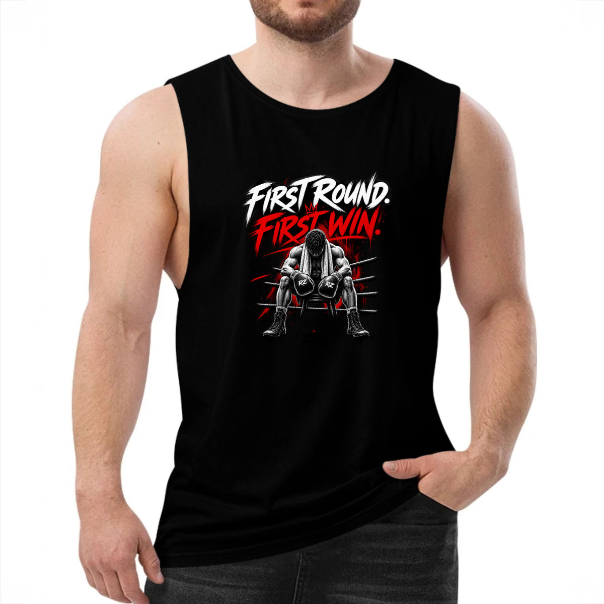 Boxing Graphic Tank Top – "First Round. First Win."