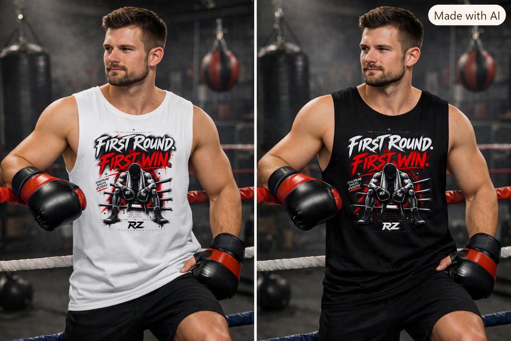 Boxing Graphic Tank Top – "First Round. First Win."