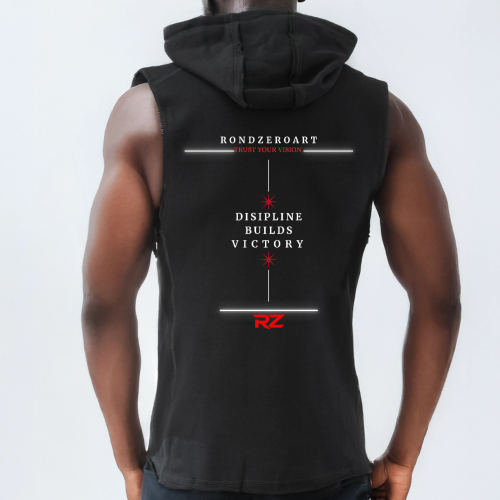 ROUNDZEROART-Débardeur Sport à Capuche Noir, confort, performance