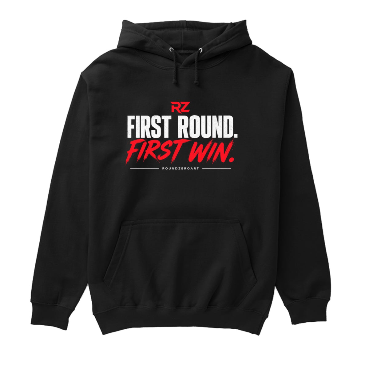 FIRST ROUND .FIRST WIN. Hoodie — Black